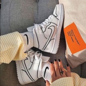 White & Black Customs Nike Air Jordan’s